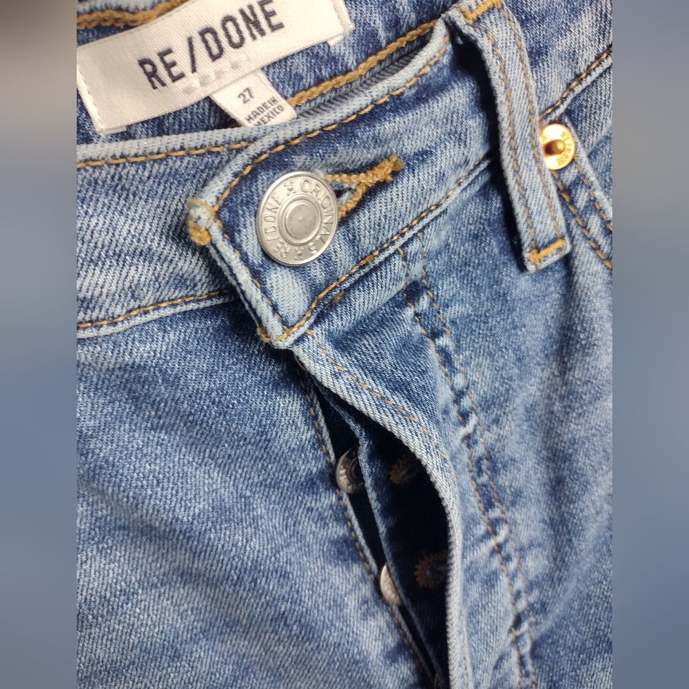 Re/Done 70s Stove Pipe Jeans Women's Size 4 Western Blue NWT - Picture 8 of 13